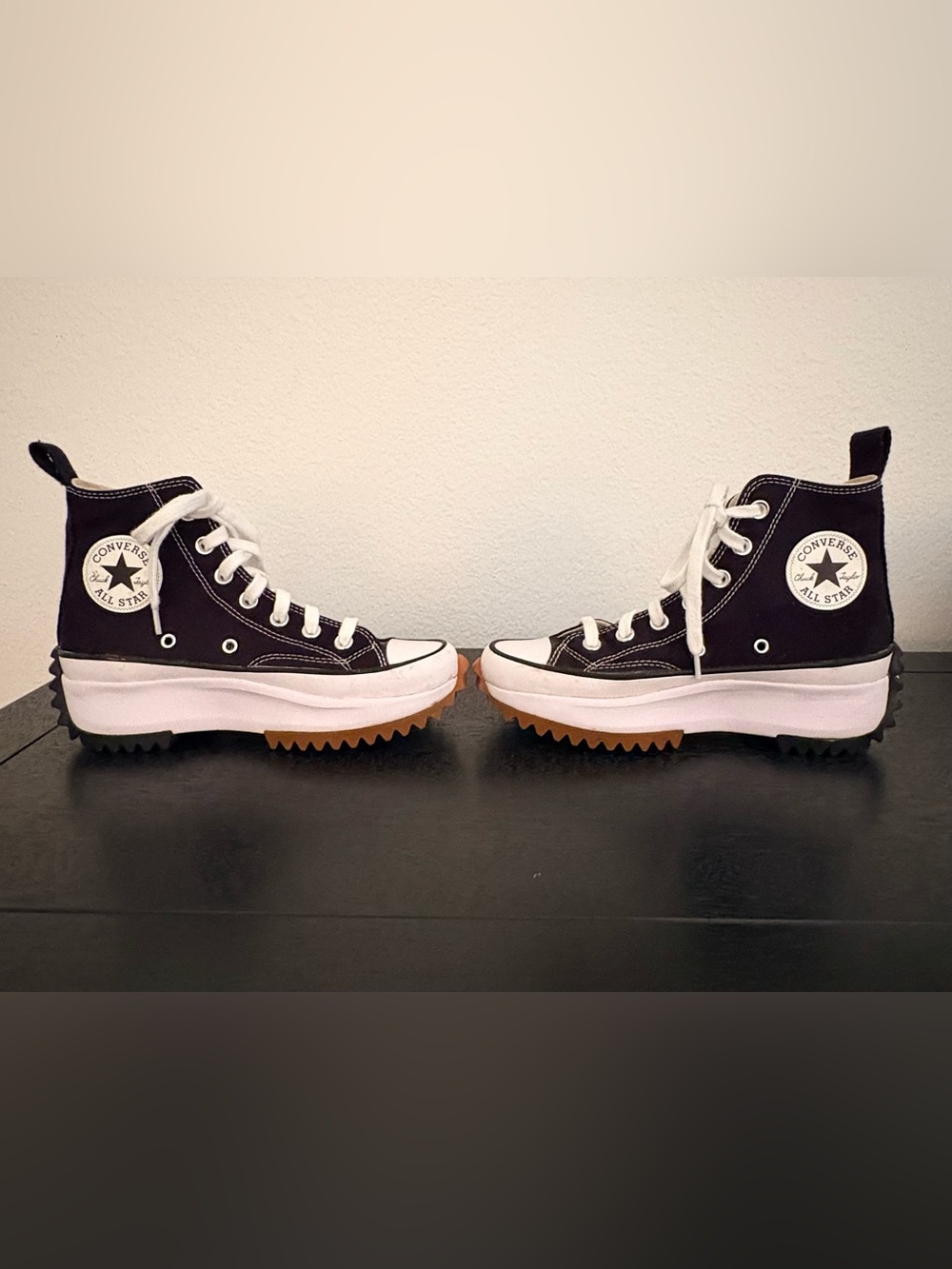 Converse Run Star Hike Black Chunky Platform High Top Sneakers Womens 6.5 - Picture 5 of 13